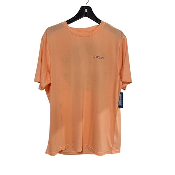 Havana Jim NWT Men Cool Tech Graphic UPF Tee L Peach Short Sleeve Casual T Shirt - Picture 2 of 9